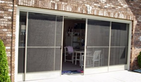 garage screen doors sliding close open easy aire